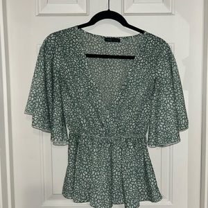 Shein Low Cut Blouse Top with belt Size Small